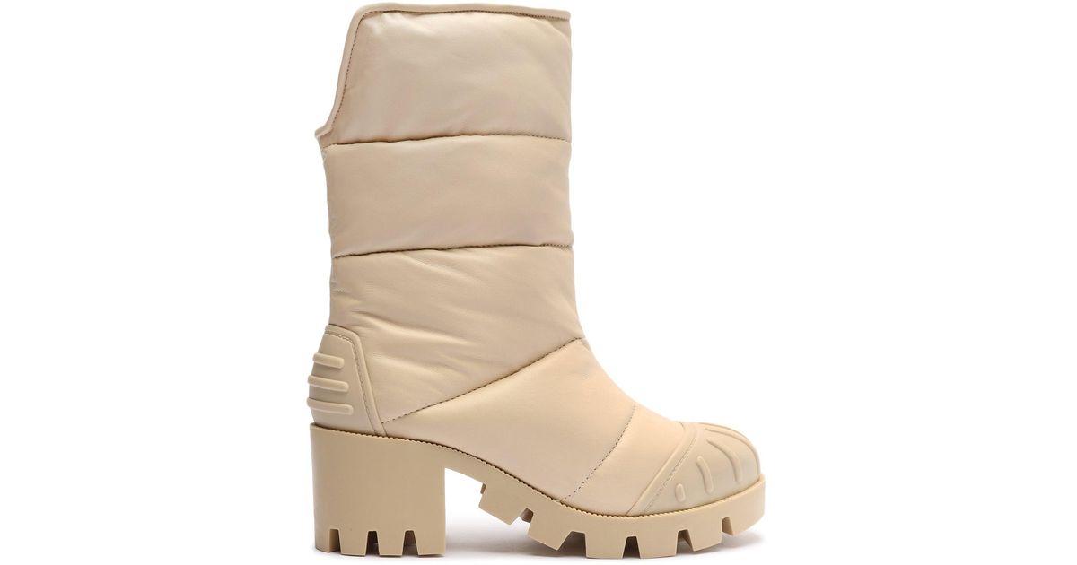 SCHUTZ SHOES Eugenia Nappa Leather Boot in Eggshell (Natural) | Lyst