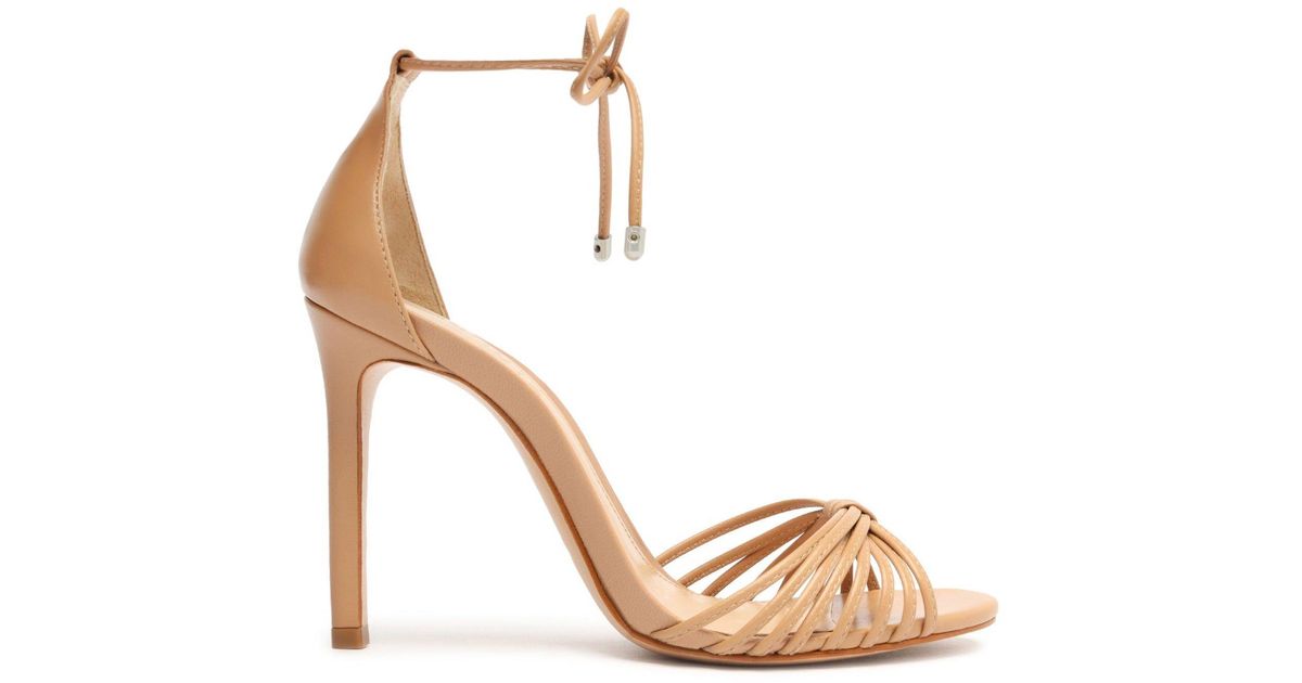 SCHUTZ SHOES Dive Nappa Leather Sandal in Honey Beige (Metallic) | Lyst