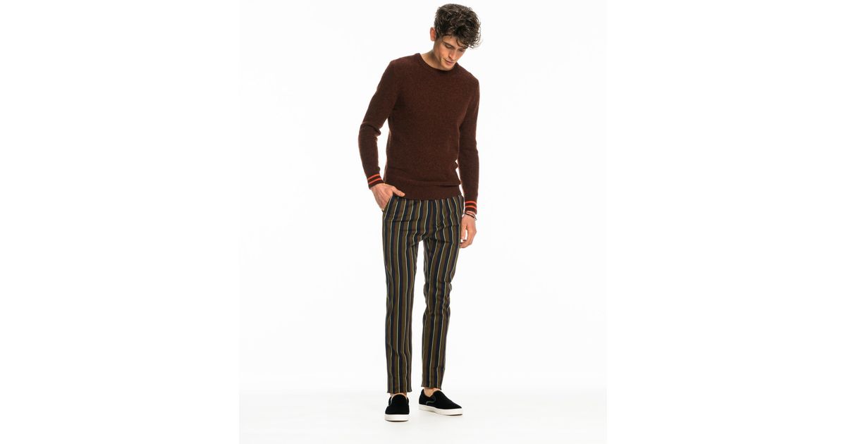 Cotton Mott - Striped Tailored Trousers 