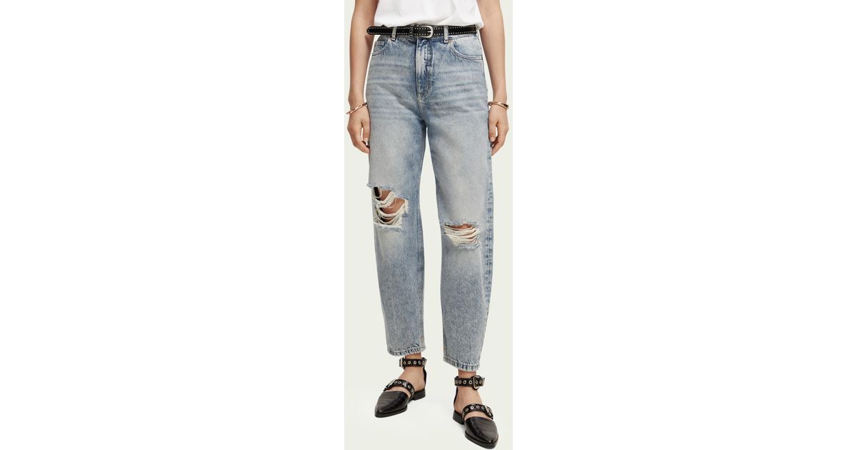 Scotch & Soda The Tide High-rise Balloon Fit Jeans in Blue | Lyst