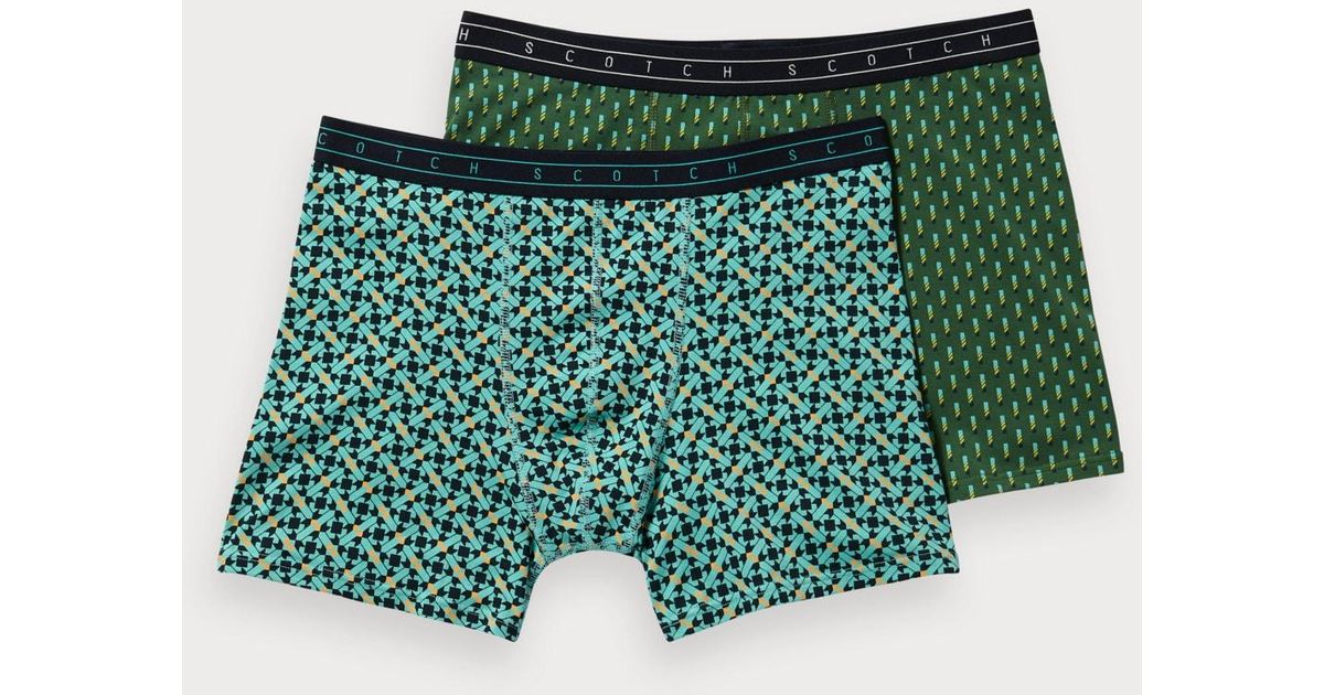 Scotch & Soda Cotton 2-pack Printed Boxer Shorts in Combo c (Green) for ...