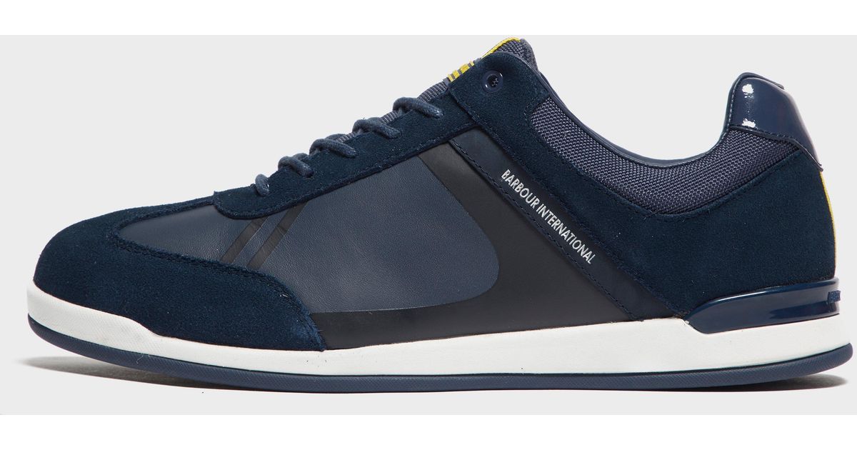 Barbour Leather Cinder Trainer in Blue 