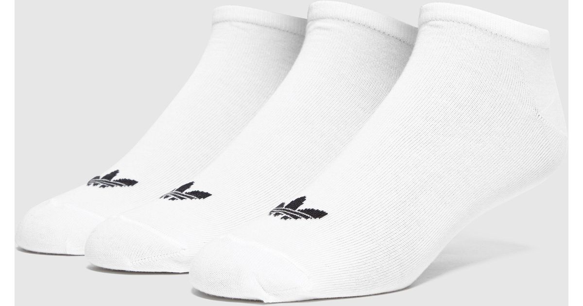 adidas Originals Cotton 3pack Trainer Socks in White for Men Lyst