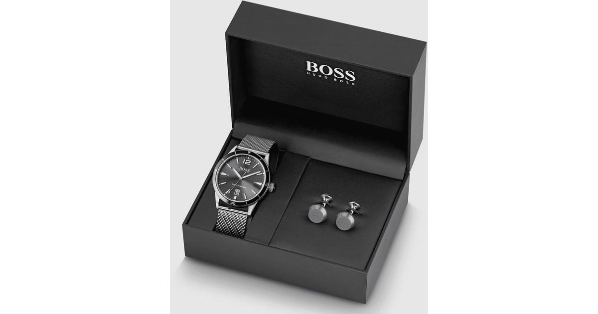 BOSS by HUGO BOSS Watch And Cufflinks Gift Set in Grey (Grey) for Men ...