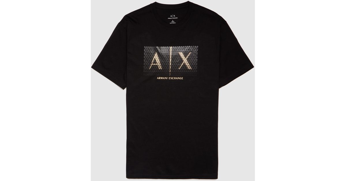 Armani Exchange Foil Logo T-shirt in Black for Men - Lyst