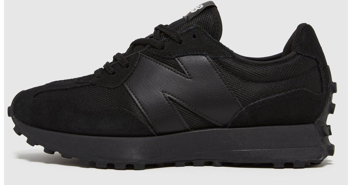 New Balance Leather 327 in Black for Men | Lyst UK