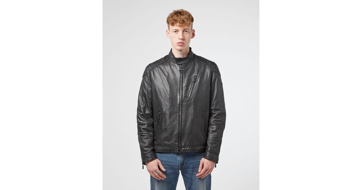 Barbour international marlon leather jacket best sale