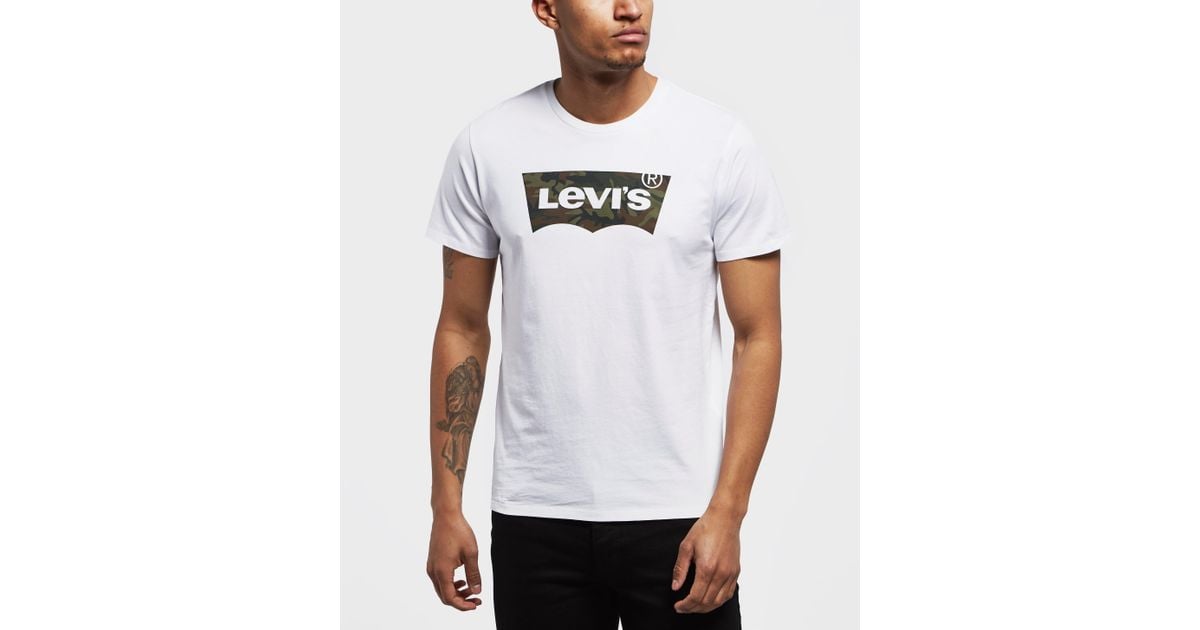 Levi's Cotton Levis Camo Batwing Short Sleeve T-shirt in White for Men ...