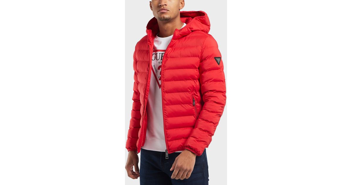 guess red bubble jacket