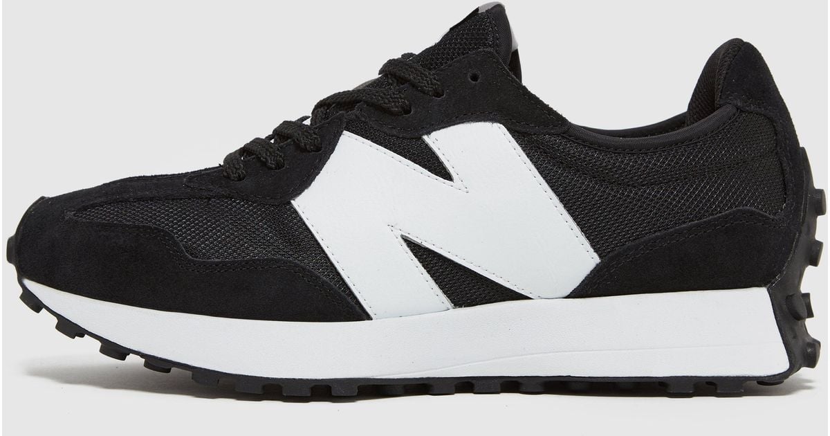 New Balance Leather 327 in Black for Men | Lyst