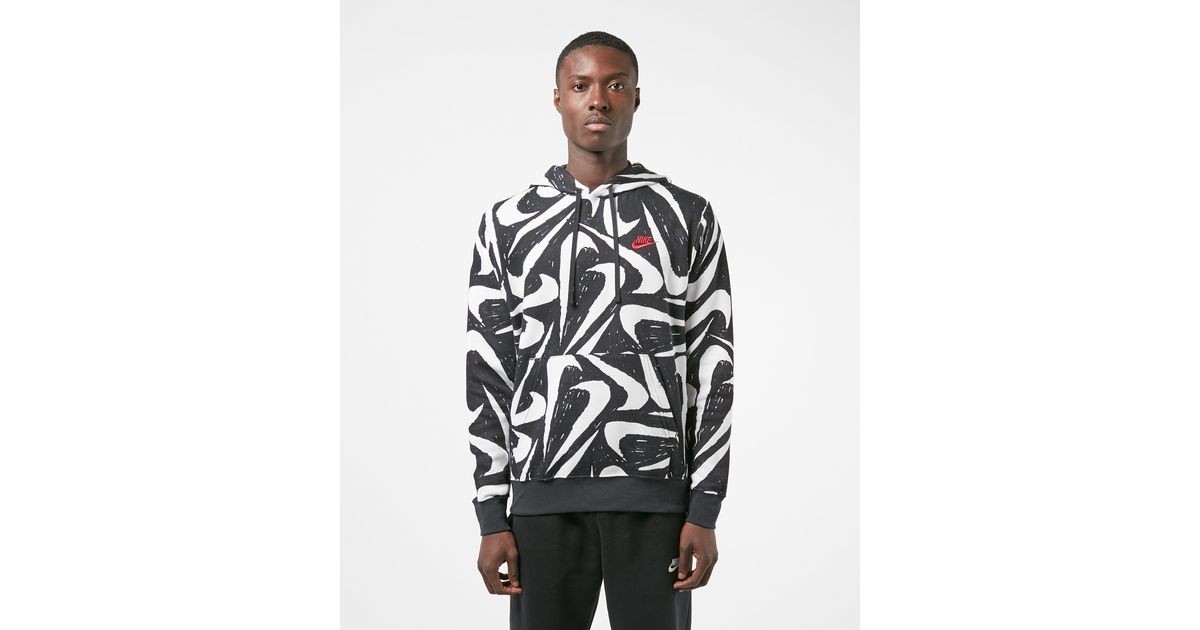 Nike Foundation All Over Print Swoosh Hoodie in Black for Men | Lyst