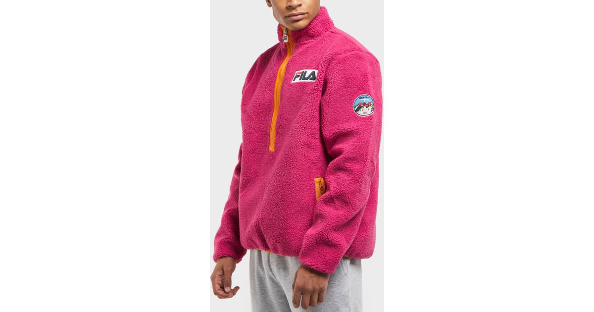 Fila Sella Sherpa Half-zip Fleece Jacket in Pink for Men | Lyst