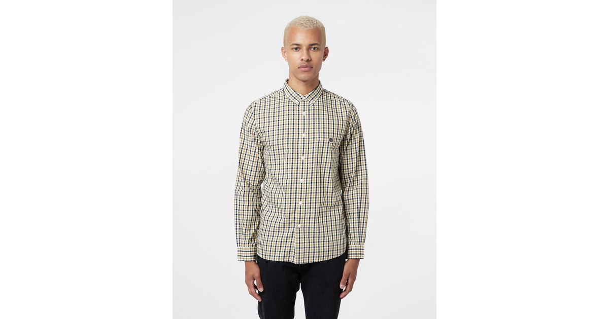 Pretty Green Checked Shirt Exclusive in Grey for Men Lyst UK