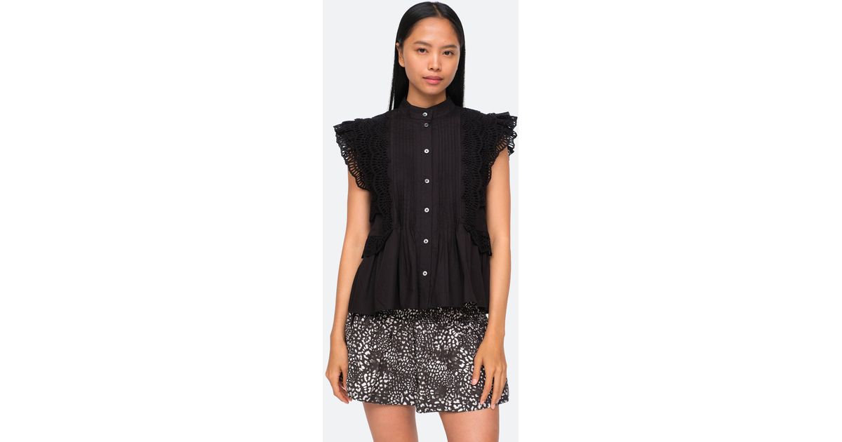 Sea Lace Patrizia Tank in Black | Lyst