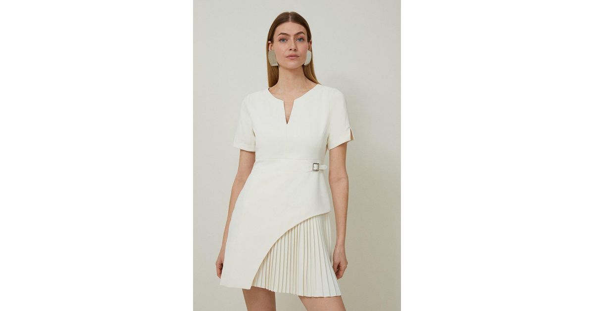 karen millen tailored military pleat short sleeve mini dress whatemwore on LTK