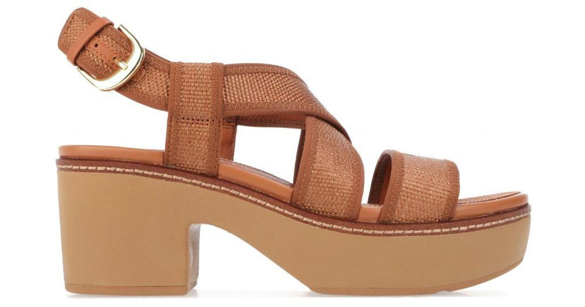 Fitflop S Fit Flop Pilar Straw Raffia Platform Sandals in Brown | Lyst UK