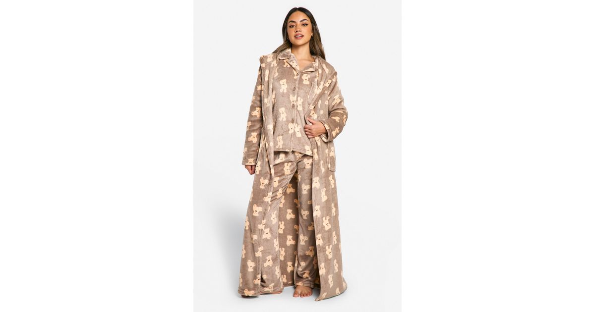 Bear Boohoo Dressing Gown Plus Bear Fleece Maxi Dressing Gown