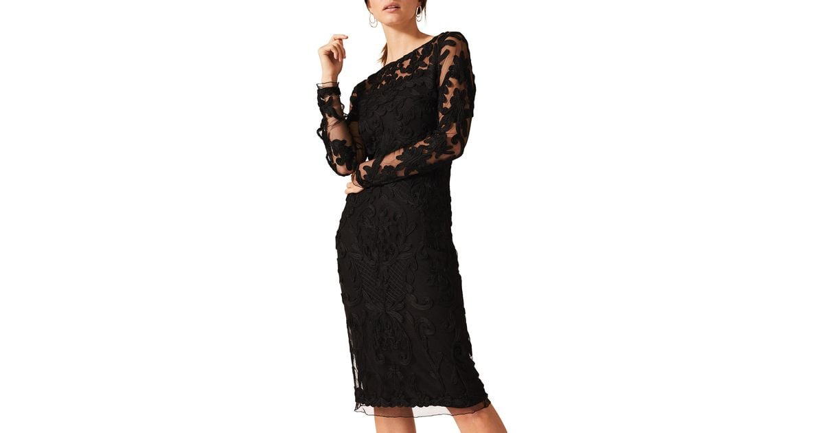 Phase Eight Nikita Tapework Lace Dress in Black Lyst UK