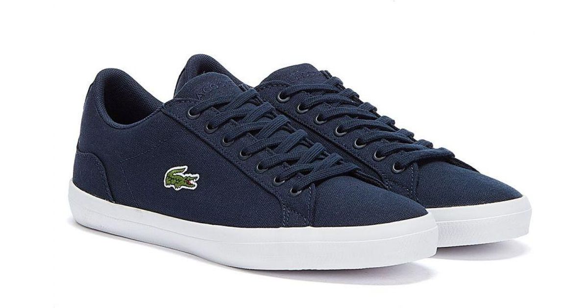 Lacoste Navy Lerond Bl 2 Cam Trainers Canvas in Blue for Men | Lyst UK