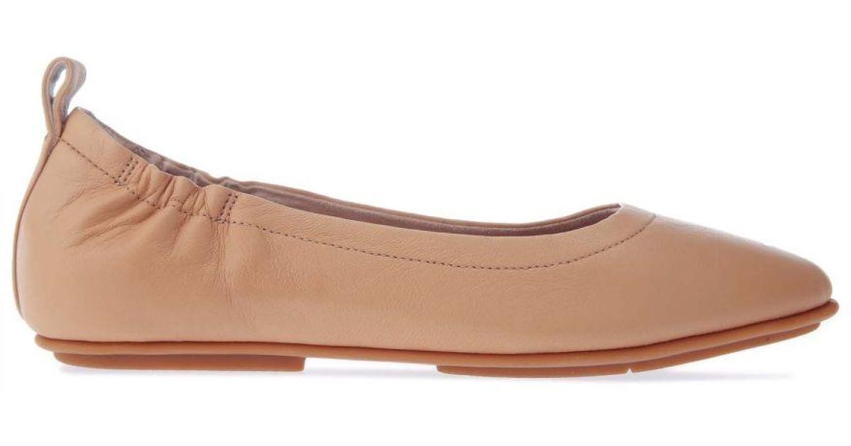 Fitflop S Fit Flop Allegro Soft Leather Ballerina Pumps in Brown Lyst UK
