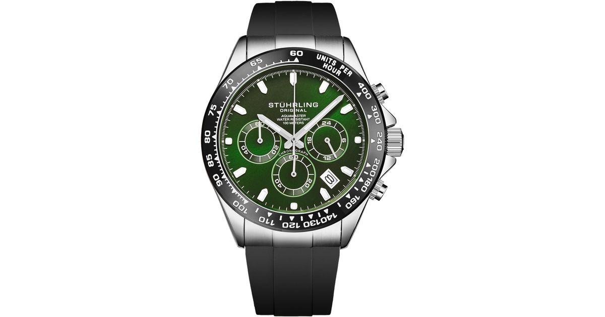 Stuhrling Aquamaster 42Mm 4050 Chronograph Watch in Green for Men