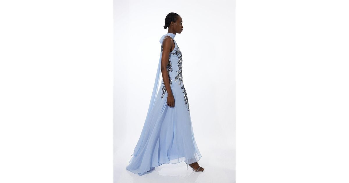 halter maxi dress near me Alicia Satin Halter Maxi Dress main image 0