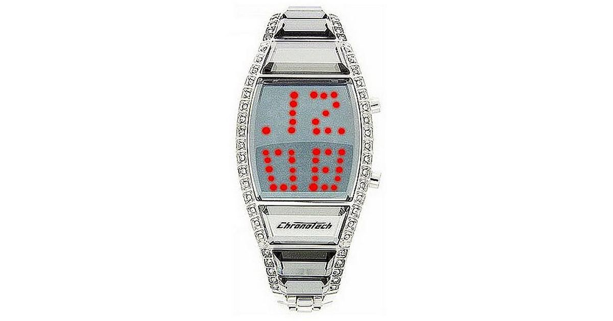 Chronotech Silver Leather Digital Watch main image 0