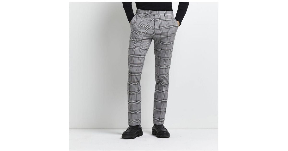 Skinny Trousers River Island Checkered Trousers NWT Men's River