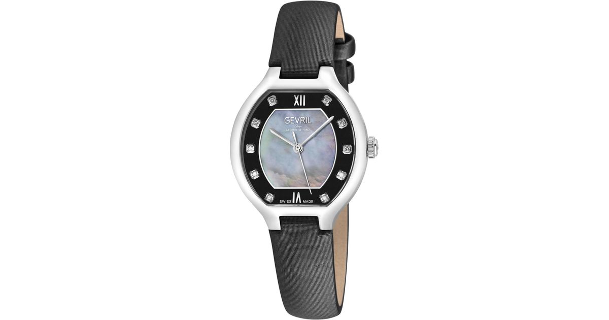 Gevil Gevril Lugano Swiss Diamond Watch, Mop Dial 316L Genuine Italian ...