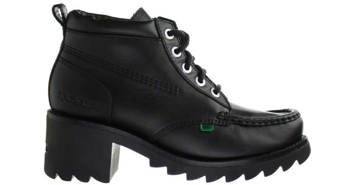 Kickers Klio Kick Hi Black Boots Leather | Lyst UK