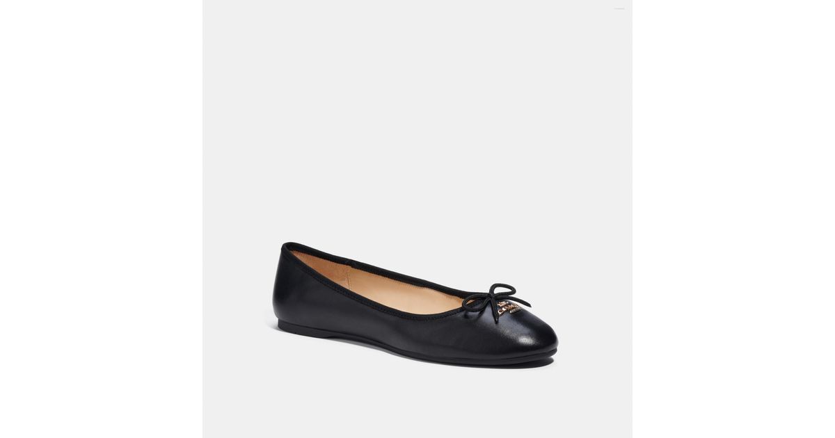 COACH Alina Leather Ballet in White | Lyst UK