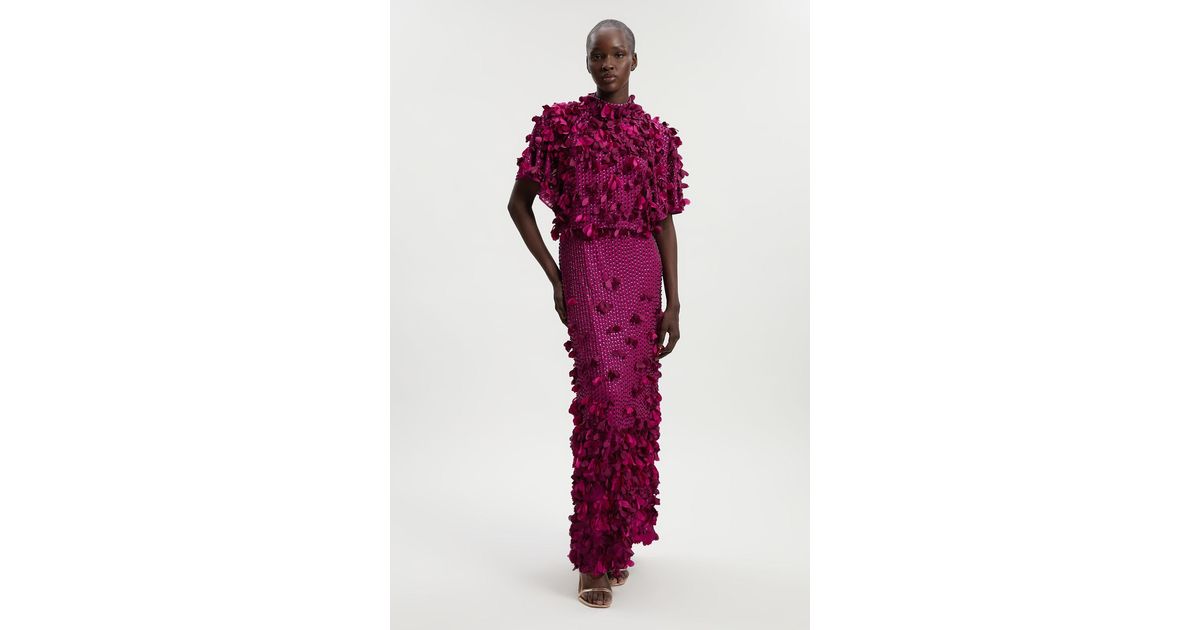 crystal applique angel sleeve woven maxi dress Dresses | Crystal Applique Angel Sleeve Woven Maxi Dress | KarenMillen