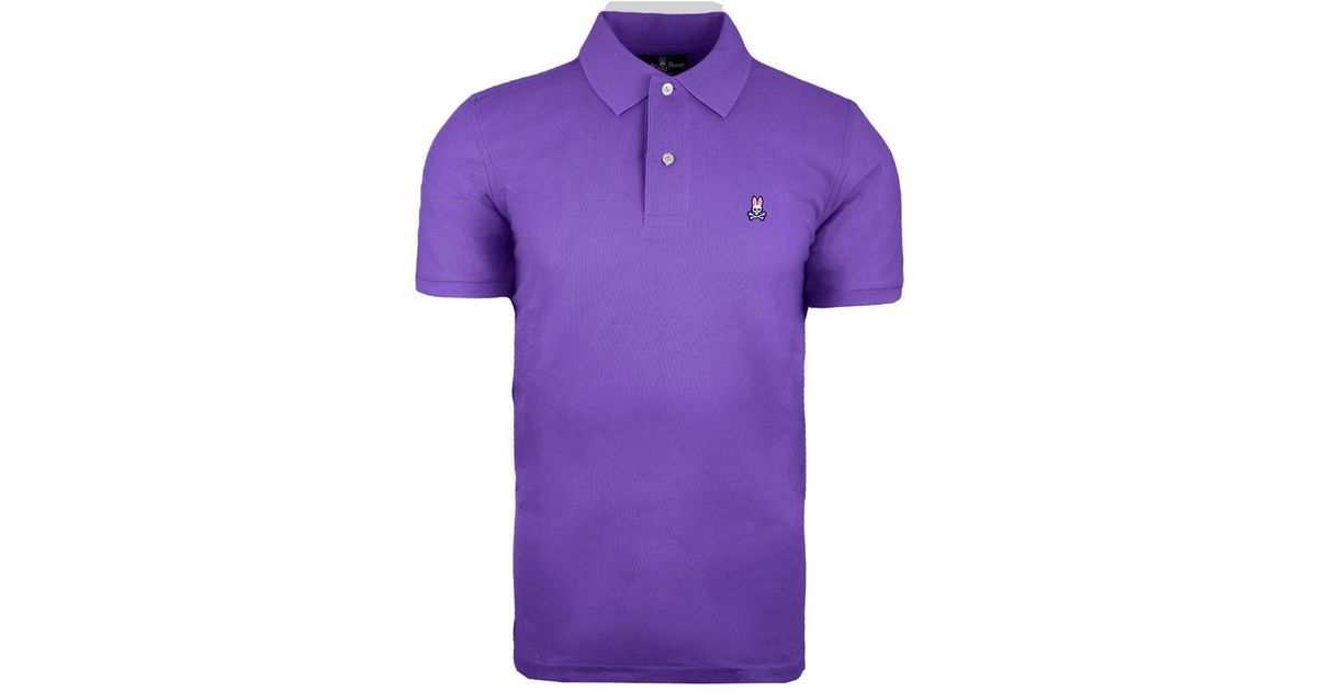 Psycho Bunny By Robert Godley Short Sleeve Purple Polo Shirt B6k001b1pc Nsd Cotton for Men Lyst UK