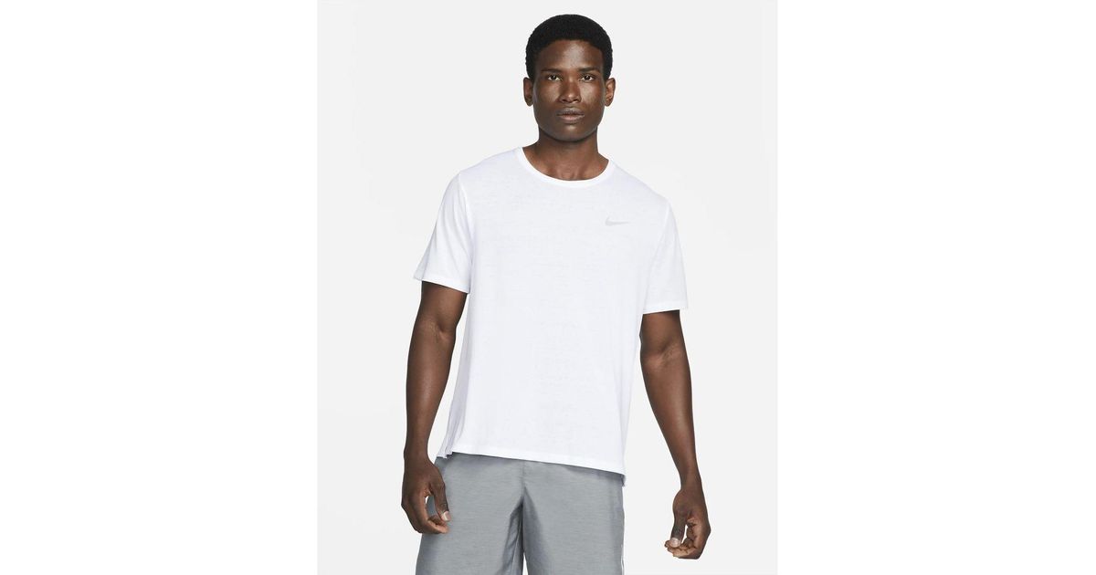 Nike Running White 'miler' Tshirt for Men Lyst UK