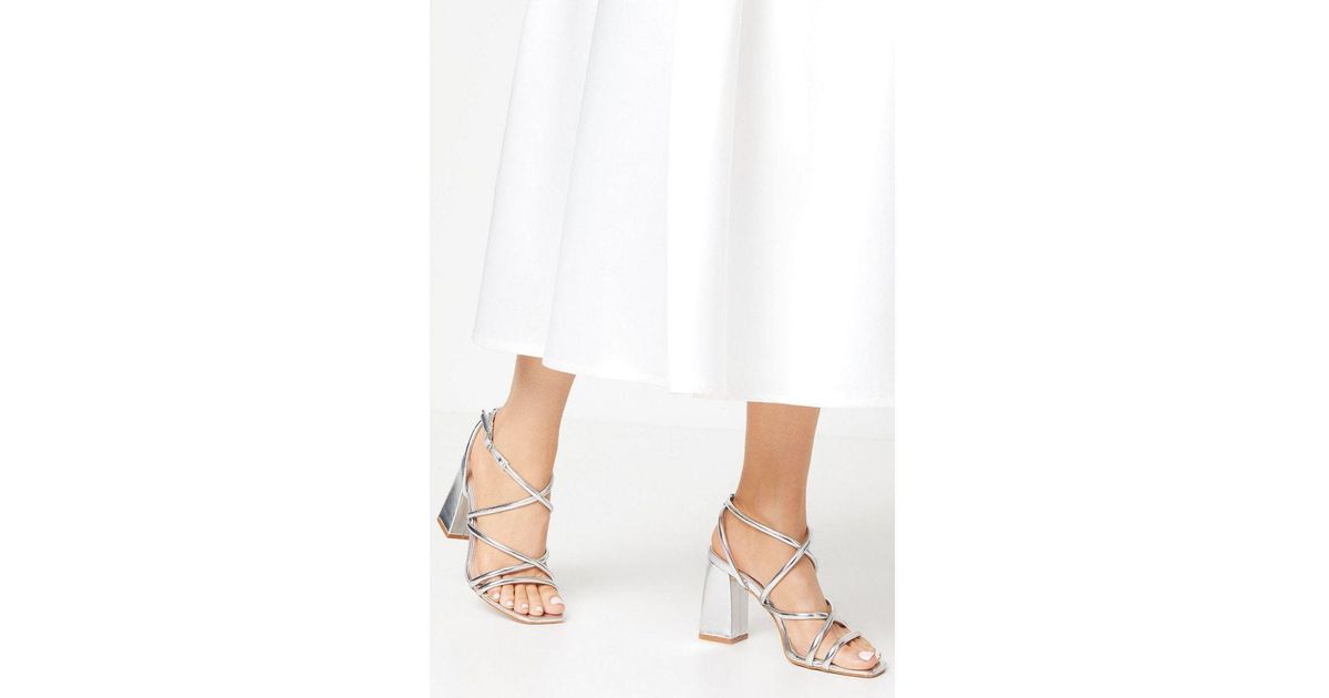 Oasis Molly Strappy Block Heeled Sandals in White Lyst UK