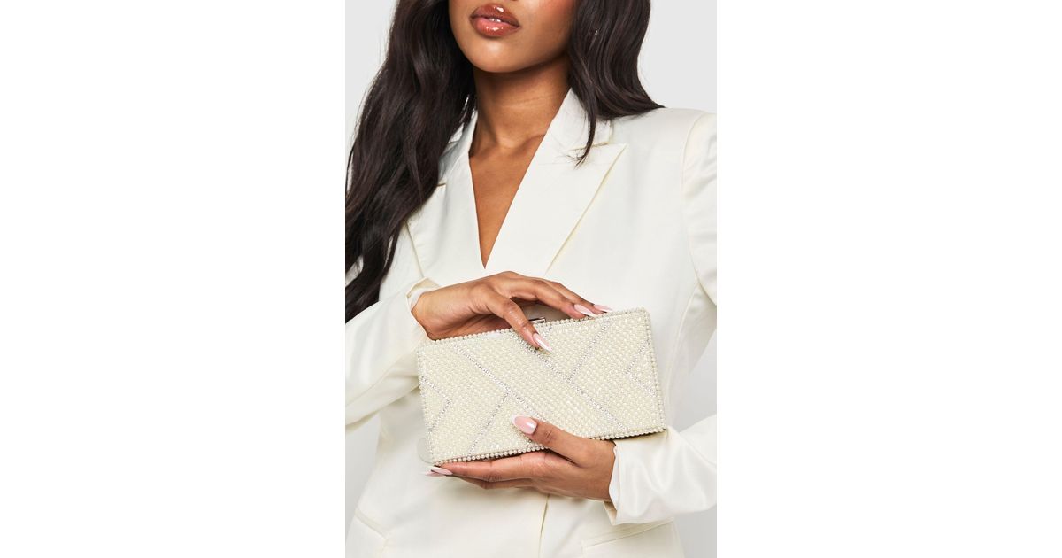 Boohoo Diamante Box Clutch Bag Boohoo Woven Clutch Bag ShopStyle