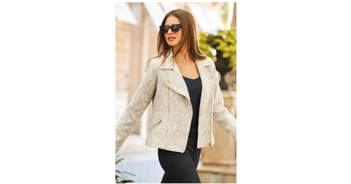 boucle biker jacket uk