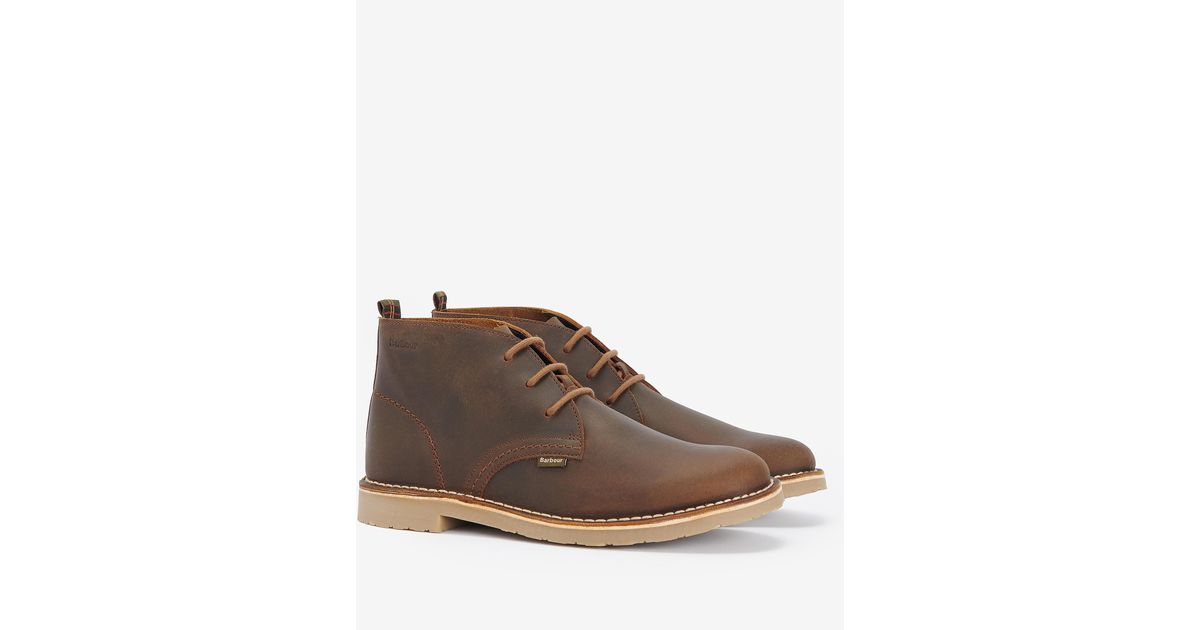 Barbour Siton Desert Boot Leather Brown Chukka Men\'s Size US 9 UK 8 Brown Waxy Barbour Chukka Boots main image 4