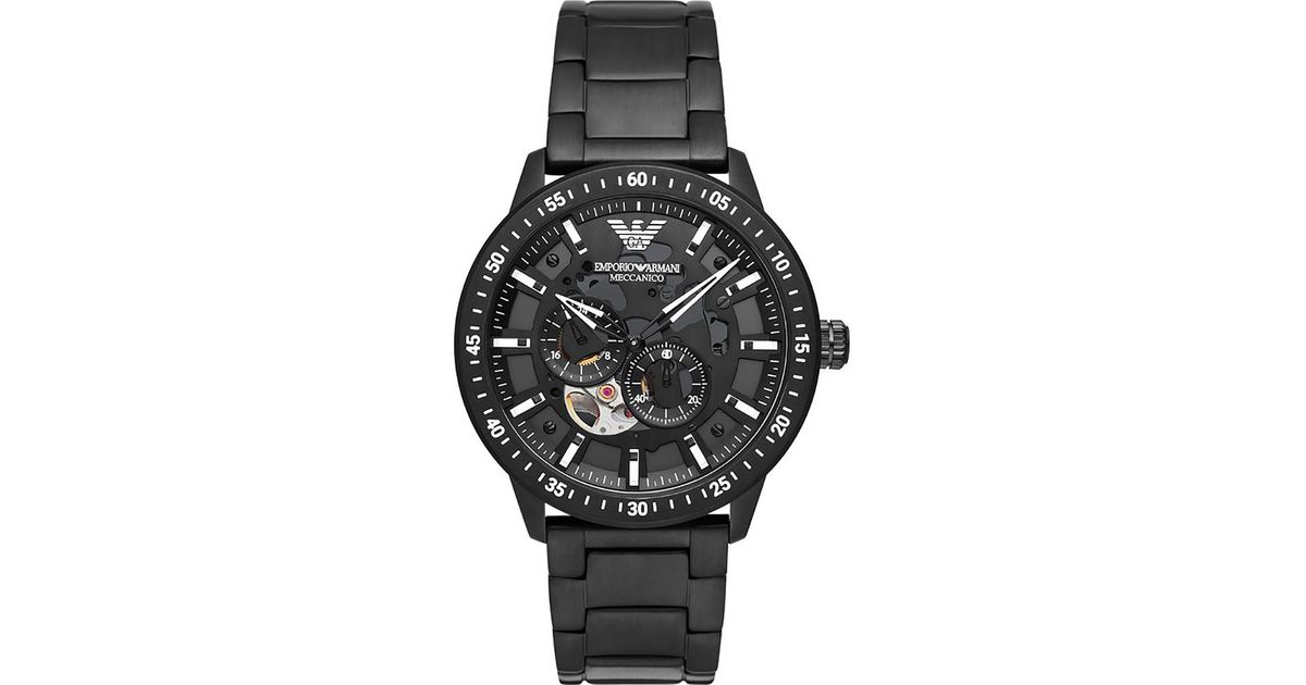 Emporio Armani Mario Watch Ar60054 Stainless Steel in Black for Men ...