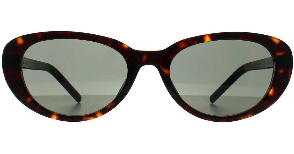 M154 Saint Laurent Cat Eye Dark Spotted Havana Sl M154 in Brown | Lyst UK