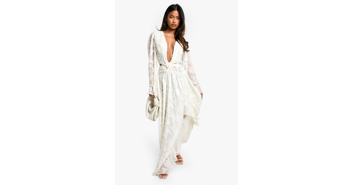 textured cut out maxi dress boohoo Textured Split Cut Out Maxi Dress