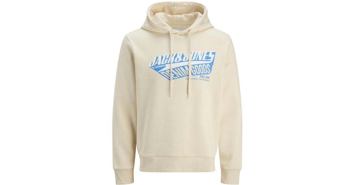 Jack & Jones half zip fleece with originals logo in oatmeal | ASOS