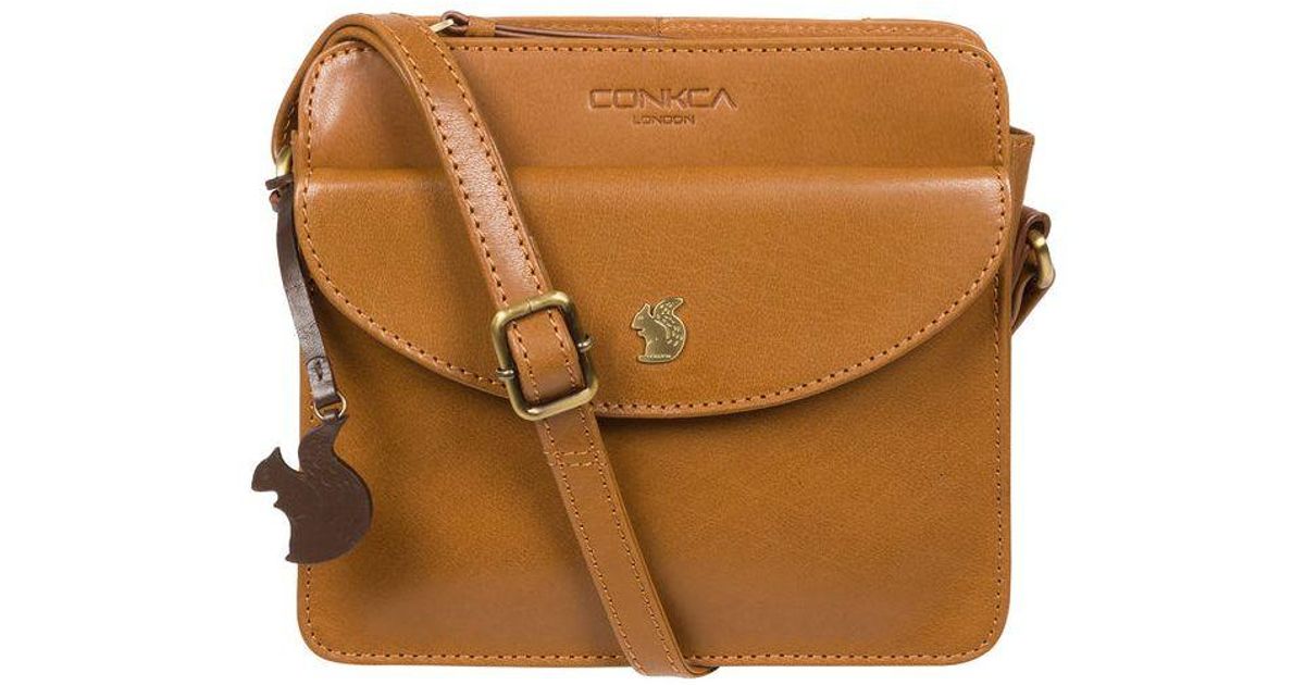 Tan Leather Crossbody Bag 'Tatum' by Conkca London – Pure Luxuries