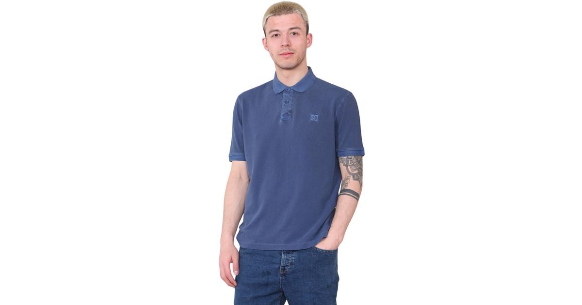T-shirt Homme Marks And Spencer - Bleu à Carreaux, Coton, Taille 15,5, Slim