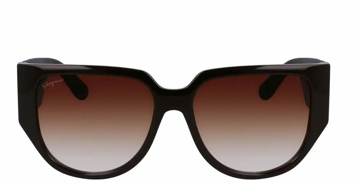 Ferragamo SF2063SE 216 Striped brown Sunglasses LookerOnline
