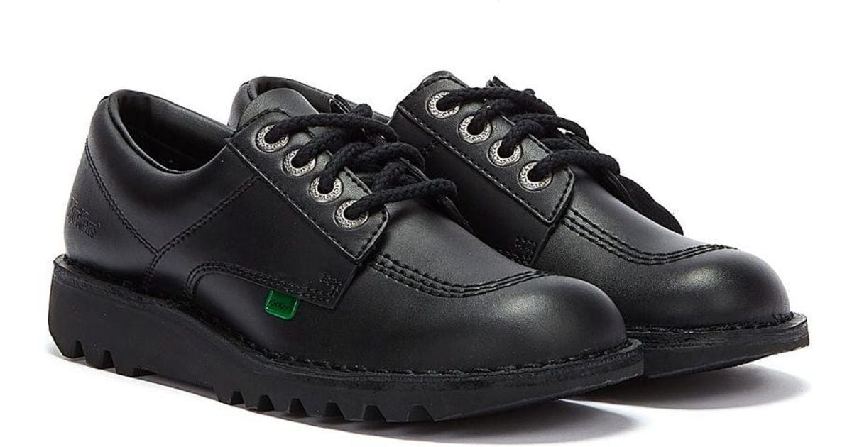Kickers Kick Lo M Core Black Leather Shoes Rubber for Men Lyst UK