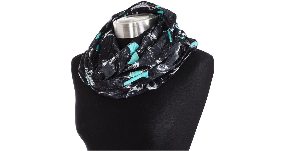 Buff Printed Infinity Cotton Neck Scarf in Black | Lyst UK