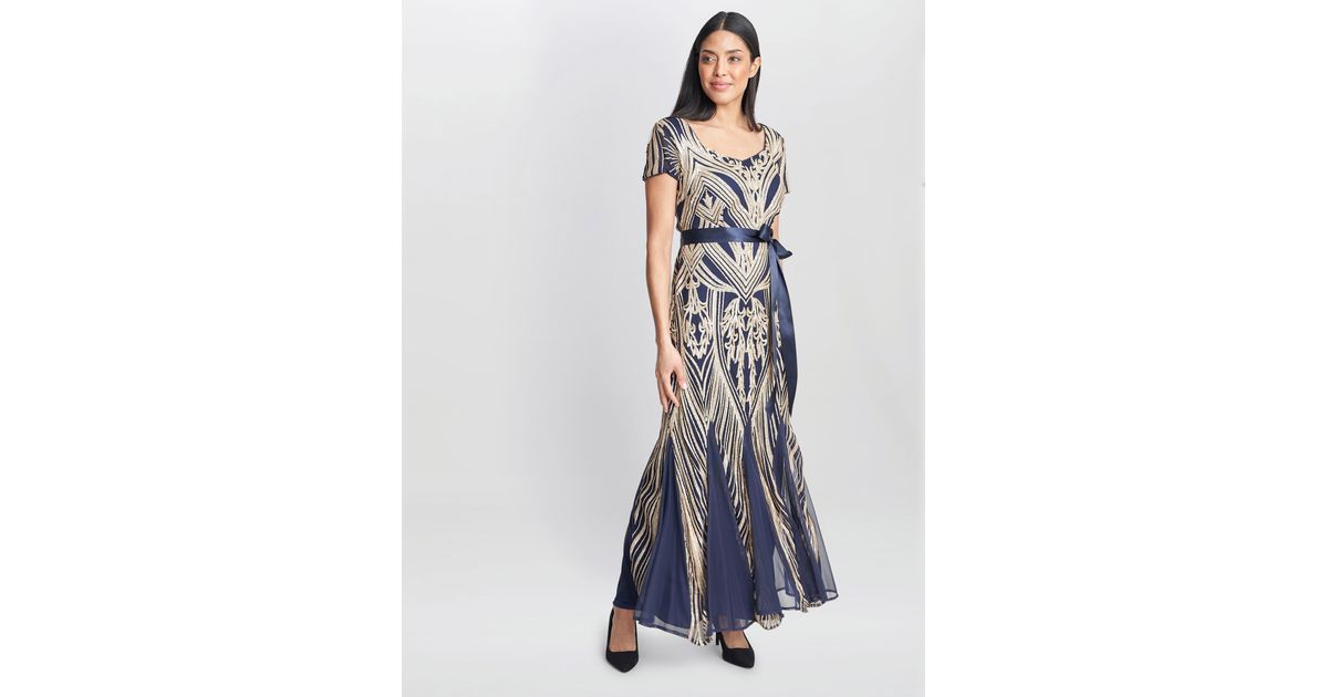 【海外限定】GinaBacconi ドレス☆Amelia Sweetheart Neck Embro Amelia Sweetheart Neck Embroidered Maxi Dress – Gina Bacconi