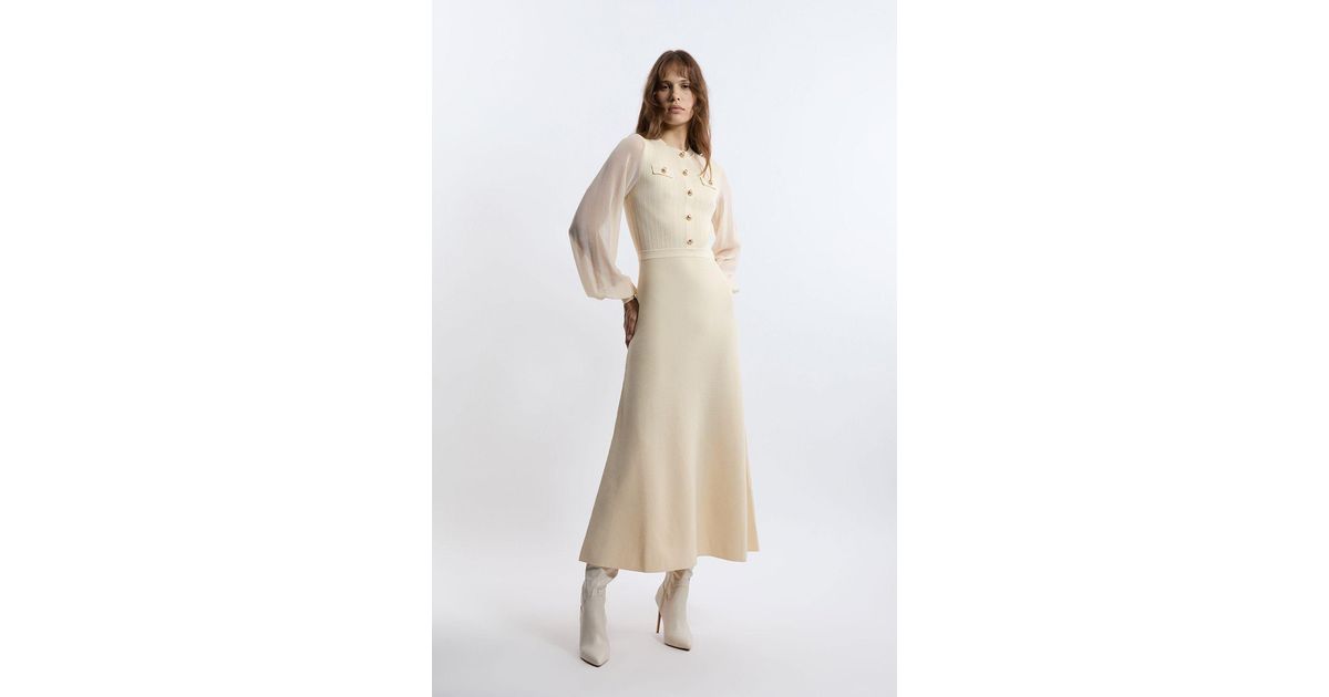 sachin and babi light blue dress BHLDN Floral Chiffon Plunge Long-Sleeve Ruffle Maxi Dress
