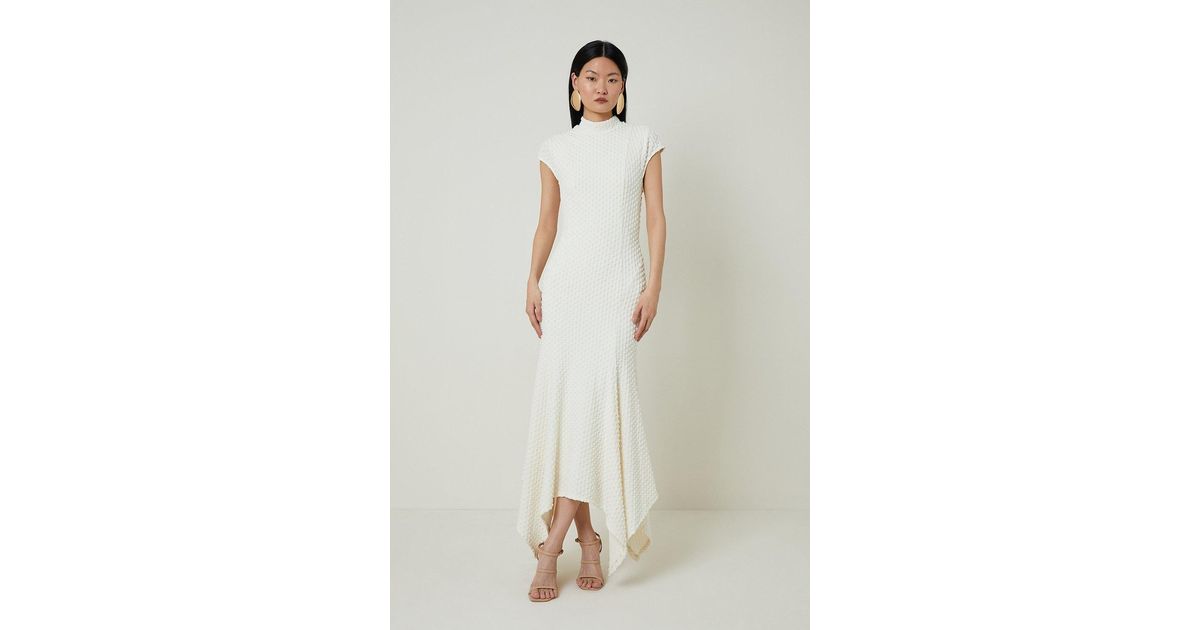 【Karen Millen】英国発！ Textured Jersey Hem Maxi Dress Textured Jersey Dramatic Hem Maxi Dress | Karen Millen